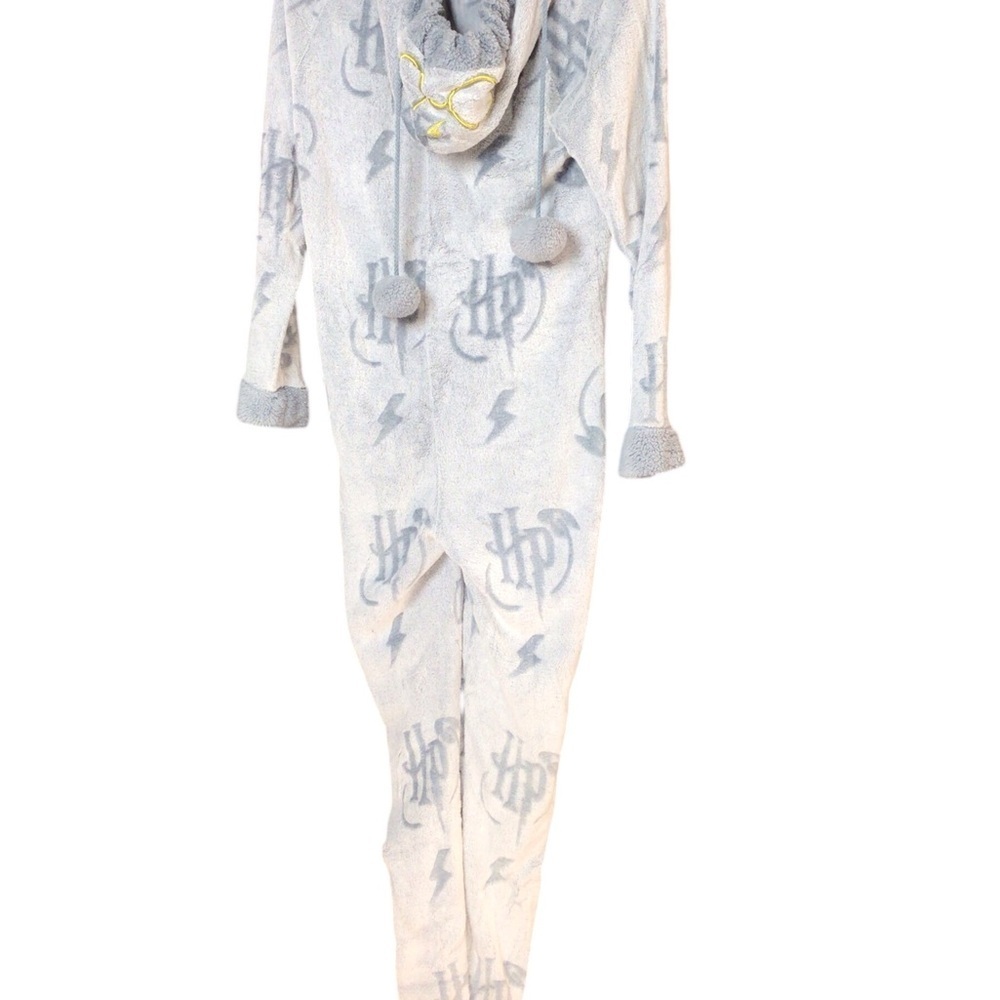 Warner Bros Harry Potter Gray Pajama Onsie with Hooded Design size small - Picture 4 of 6